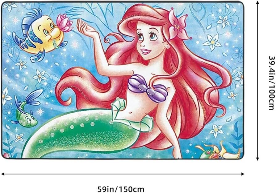 リトルマーメイド　アリエル　フランダー　セバスチャン　ラグ　マット　接触冷感 190265360_3.jpg